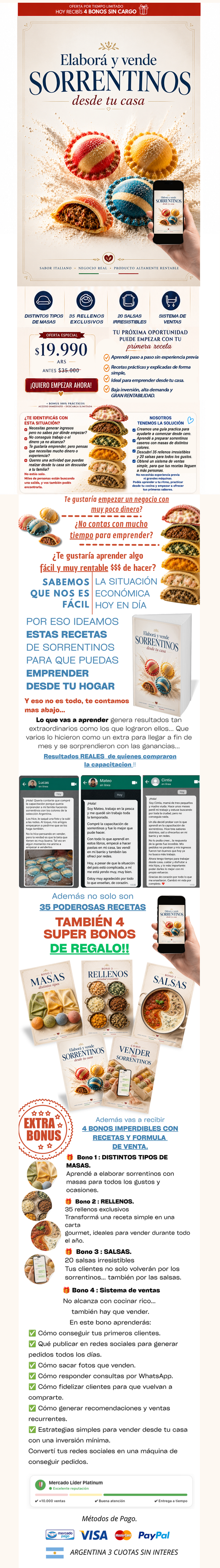 Aprendé a elaborar sorrentinos gourmet y convertí tu cocina en un negocio rentable.