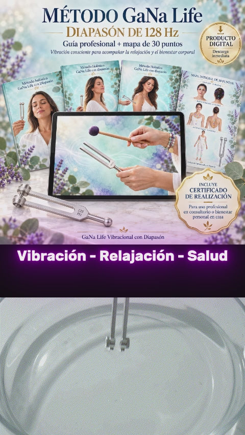 Método GaNa Life con Diapasón 128 Hz — Guía Profesional + Mapas de 30 Puntos